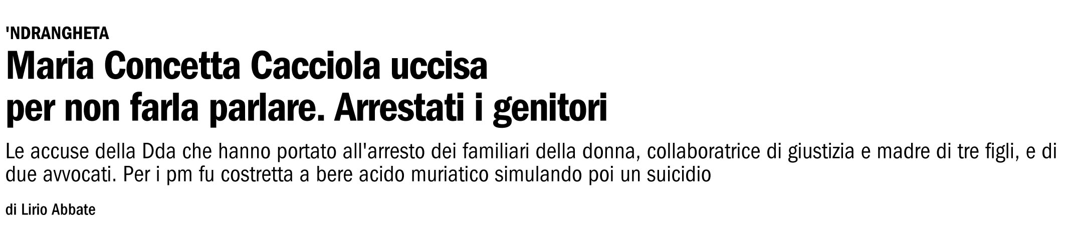 Maria Concetta Cacciola, arrestati i familiari/file1