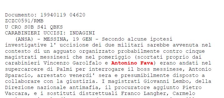 Antonino Fava e Vincenzo Garofalo, le indagini