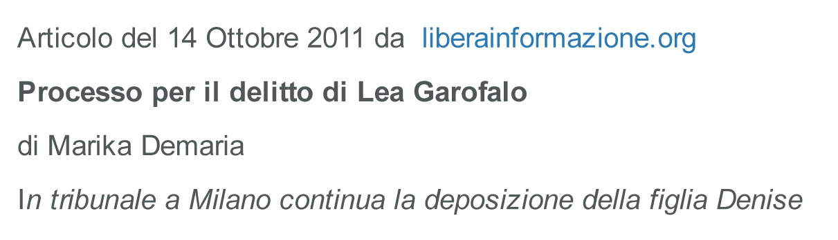 Lea Garofalo, il processo/file1