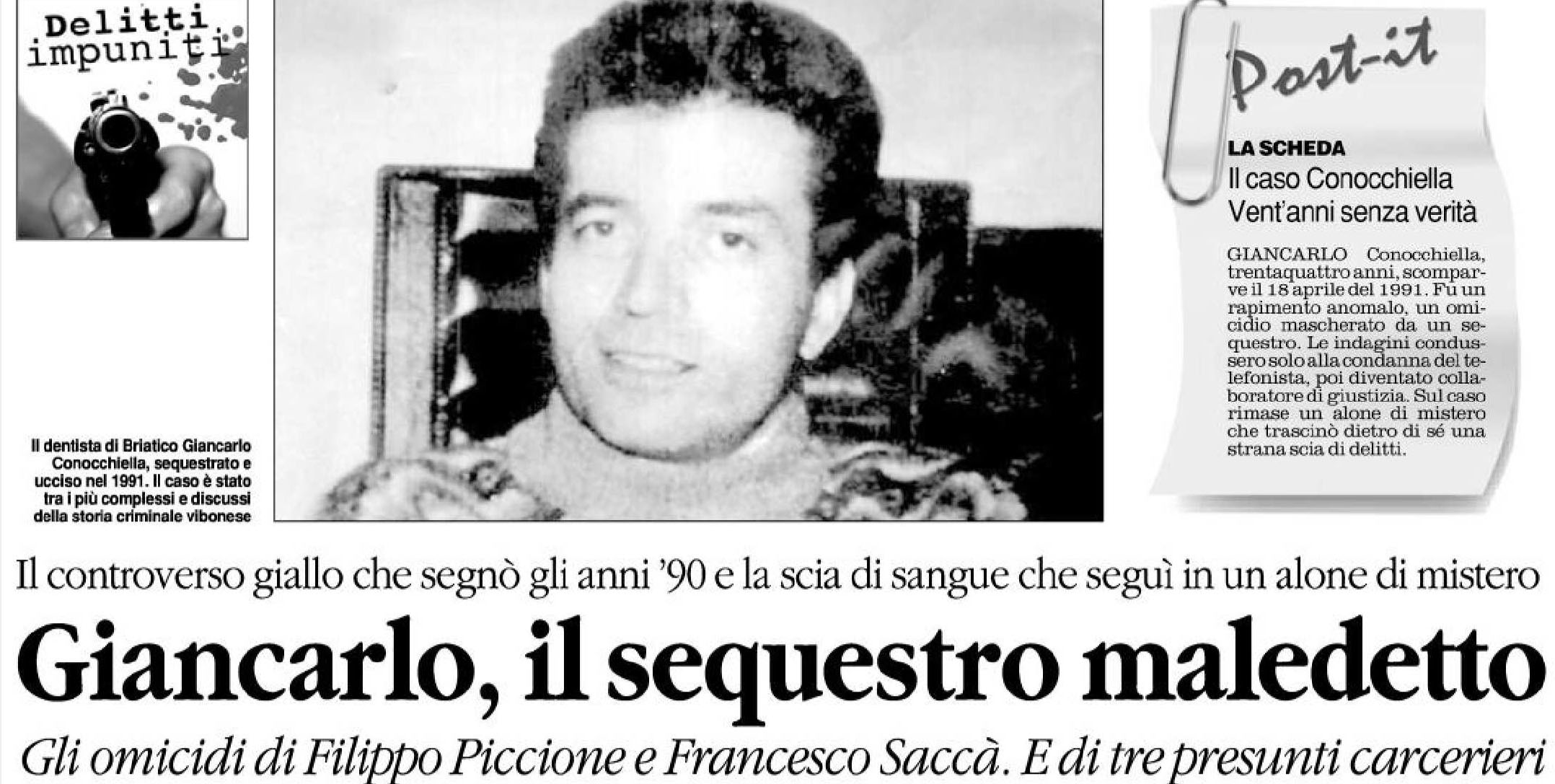 Giancarlo Conocchiella, 20 anni dopo