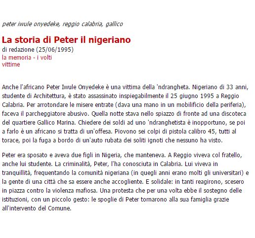 Peter Iwule Onjedeke, la storia